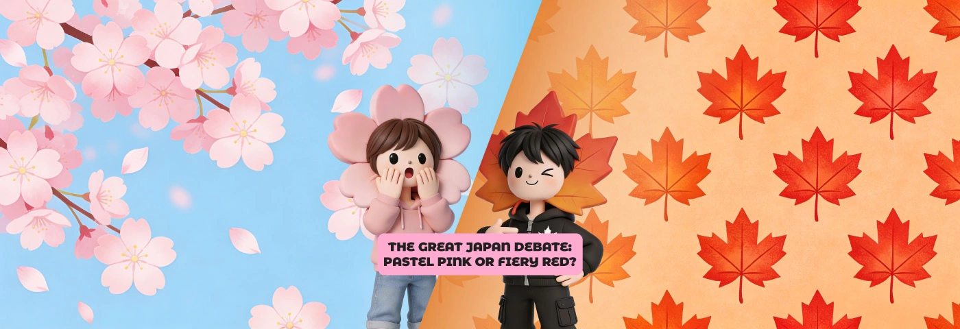 The Great Japan Debate: Pastel Pink or Fiery Red? Image